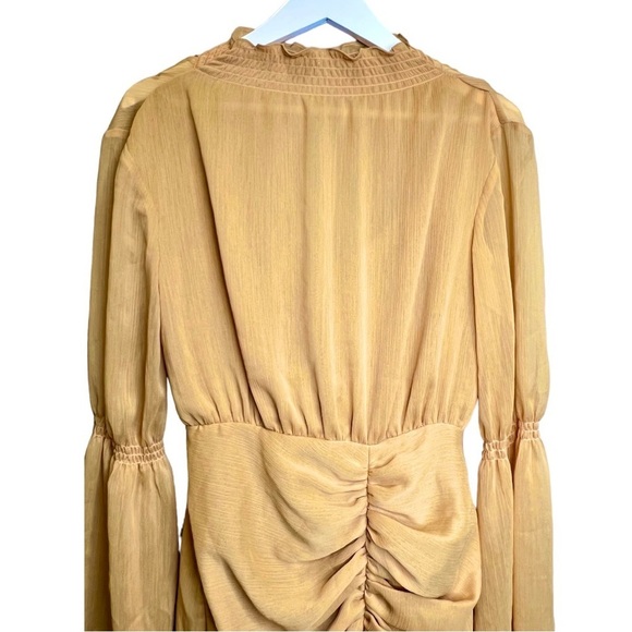KEEPSAKE The Label | NWT Yellow Sheer Slip Elevate Long Sleeve Midi Dress Sz S - Picture 3 of 10